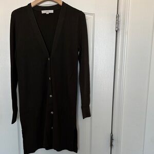 LOFT Elegant Olive Green Button-Down Cardigan